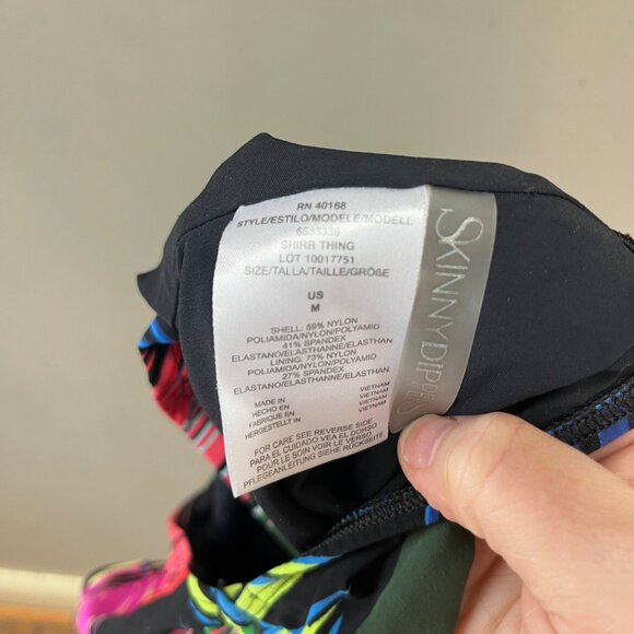 Skinny Dippers Womens Reversible Tropical Print Bikini Tankini Top US Size S Nyl - Picture 5 of 5